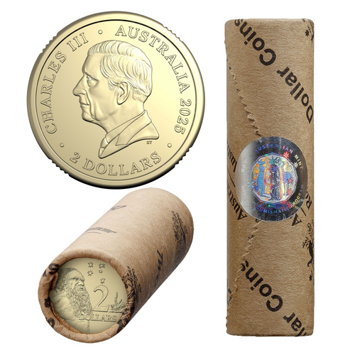 Australia 2025 King Charles III $2 Circulating Coin Premium Rolls Head to Tail