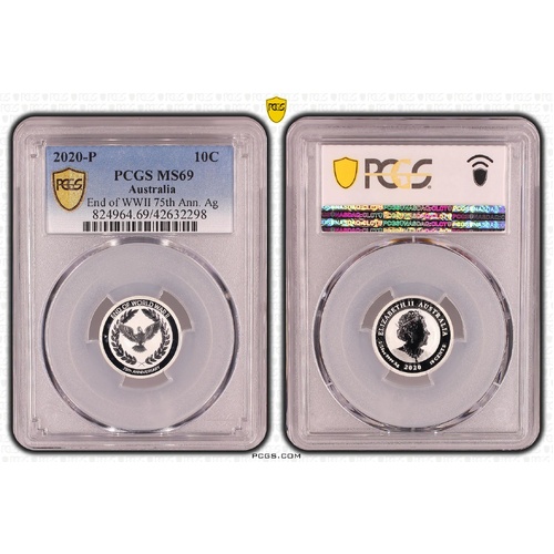 Australia 2020 End of WWII 75th Ann. 10c Silver Proof Coin PCGS MS69