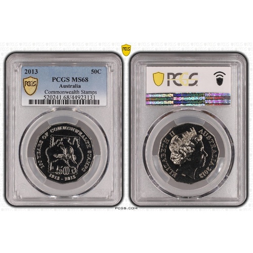 Australia 2013 100 Years of Commonwealth Stamps 50c UNC Coin PCGS MS68