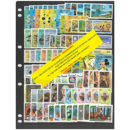 Grenada Grenadines 1979-81 Selection of 13 Sets 98 Stamps & 1 Mini Sheet MUH #253