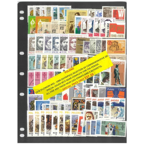 Poland 1978-80 Selection of Commemorative Sets 103 Stamps & 5 Mini Sheets MUH #291