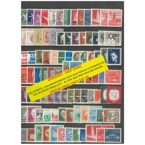 Germany East 1956-58 Selection of 42 Commemorative Sets 90 Stamps MUH #404