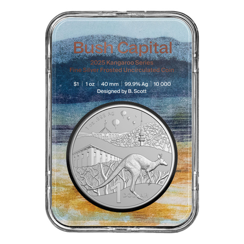 Australia 2025 Kangaroo Series $1 1oz Fine Silver Frosted UNC Coin