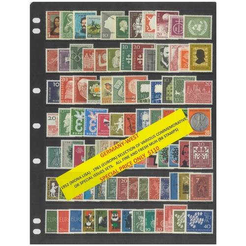 Germany West 1952-61 Selection of Various Commemorative Sets 88 Stamps MUH #405