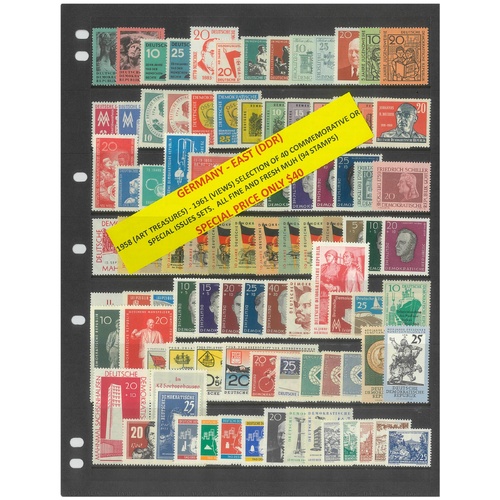 Germany East 1958-61 Selection of 40 Commemorative Sets 94 Stamps MUH #449
