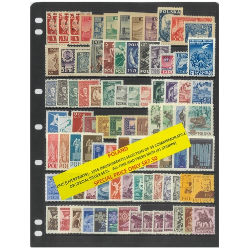 Poland 1945-56 Selection of 35 Commemorative Sets 91 Stamps MUH #259