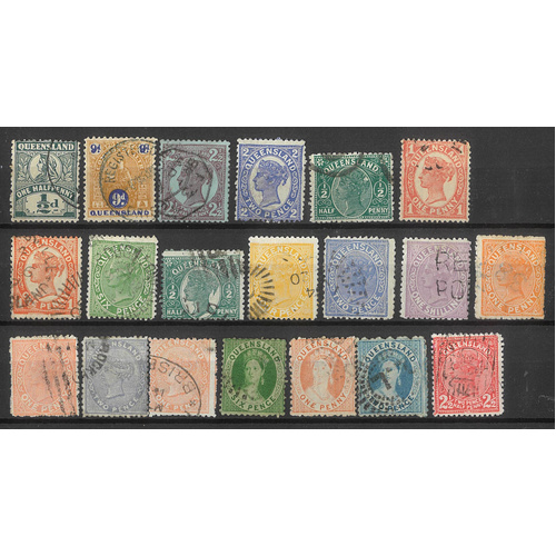 Queensland - 20 Different State Stamps All Used