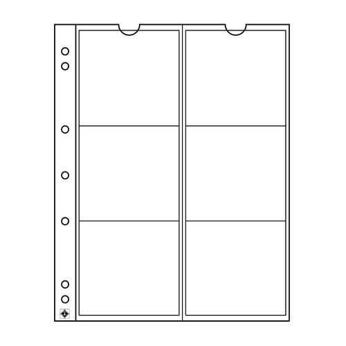 Lighthouse Numis Coin Sheets/Pages 6 Pockets up to 55 mm Acid Free Inserts Pack/5