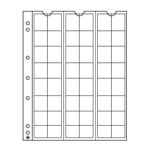 Lighthouse Numis Coin Sheets/Pages 48 Pockets up to 17 mm Acid Free Inserts Pack/5