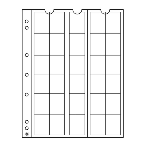 Lighthouse Numis Coin Sheets/Pages 30 Pockets up to 25 mm Acid Free Inserts Pack/5