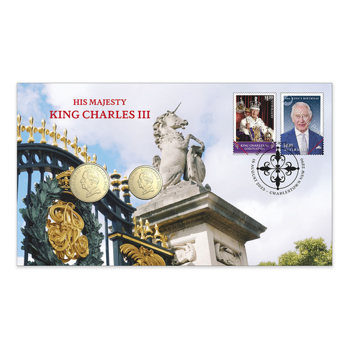 Australia 2025 King Charles III Stamps & $1 and $2 two-coin PNC