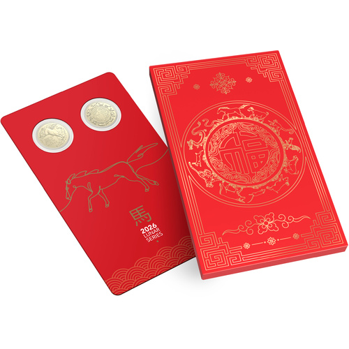 Australia 2026 Year of the Horse $1 UNC Two-Coin Set in Card