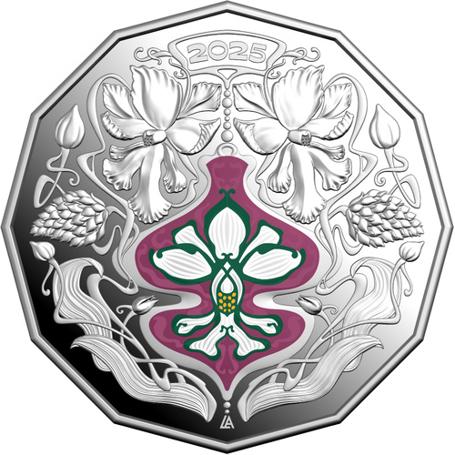 Australia 2025 Christmas Festive Florals 50c Coloured Fine Silver Proof Coin