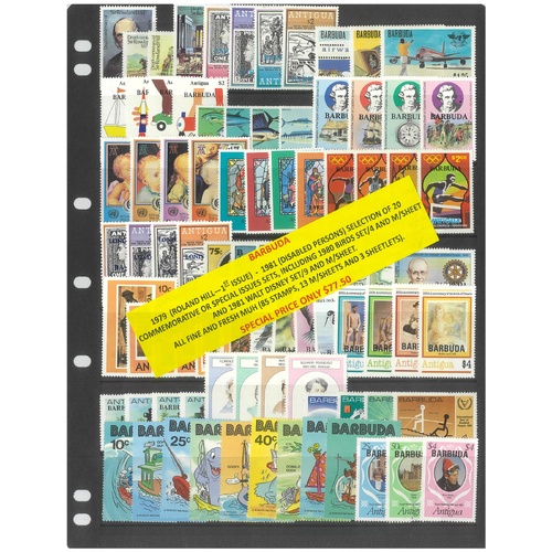 Barbuda 1979-81 Selection of 20 Commemorative Sets 85 Stamps & 16 Sheets MUH #404