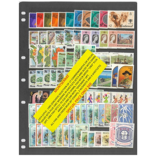 Montserrat 1974-85 Selection of 17 Commemorative Sets 87 Stamps & 9 Sheets MUH #421