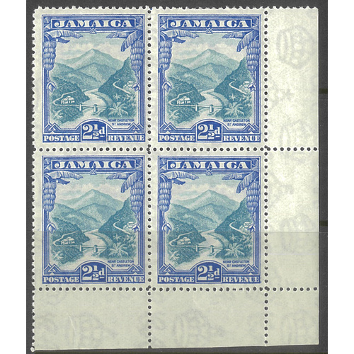 Jamaica 1932 Multscript CA WMK 2½d Wag Water River SG112 Block/4 Stamps MUH 32-5