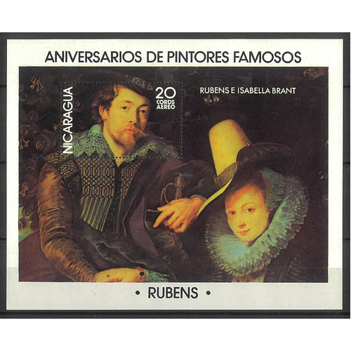 Nicaragua 1978 Rubens 20cor Mini Sheet Scott C934 MUH 32-10