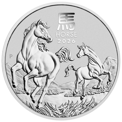 Australian Lunar Series III 2026 Year of the Horse Perth Mint 2oz Silver Bullion Coin