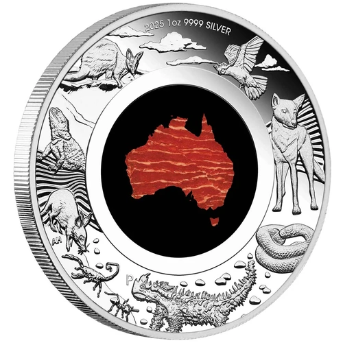 Australia 2025 Great Southern Land 1oz Silver Proof Snakeskin Jasper $1 Coin