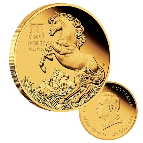 Australia 2026 Year of The Horse 1/4oz Gold Proof $25 Coin Perth Mint