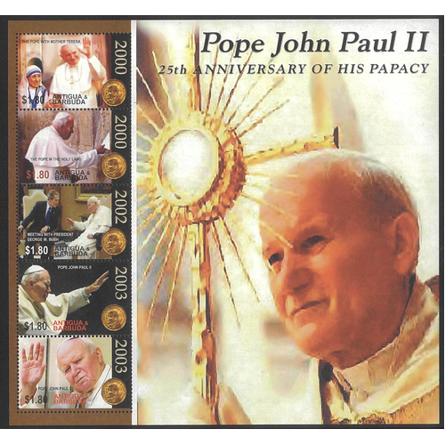 Antigua & Barbuda 2004 Pope John Paul II Mini Sheet SG3833 MUH 4-2