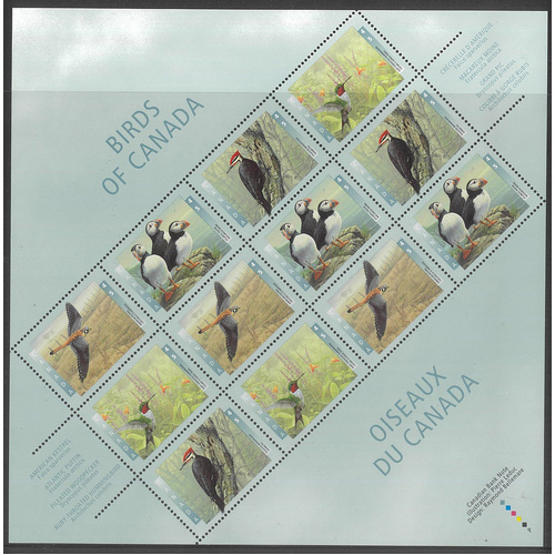 Canada 1996 Birds of Canada Sheetlet of 12 Stamps SG1673a MUH 4-21