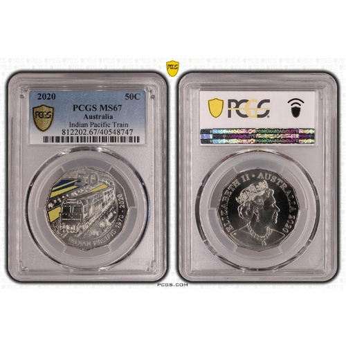 Australia 2020 Indian Pacific Train 50c Coloured UNC Coin PCGS MS67 #24