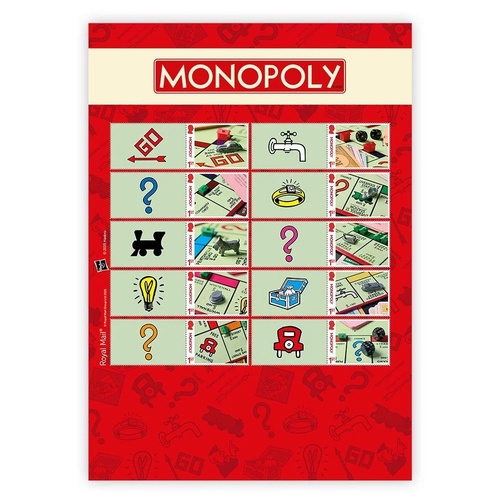 Great Britain 2025 Monopoly 90th Anniversary Collectors Sheet of 10 Stamps