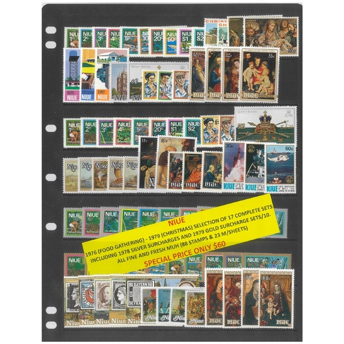 Niue 1976-79 Selection of 17 Complete Sets 88 Stamps & 23 Mini Sheets MUH #279