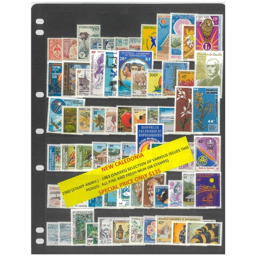 New Caledonia 1960-83 Selection of Various Issues This Period 68 Stamps MUH #291
