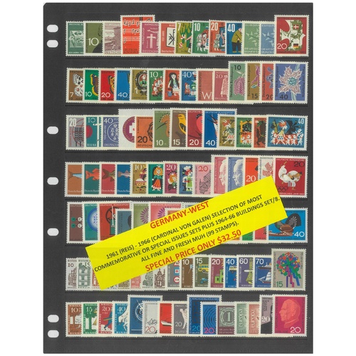 Germany West 1961-66 Selection of Most Commemorative Sets 99 Stamps MUH #449