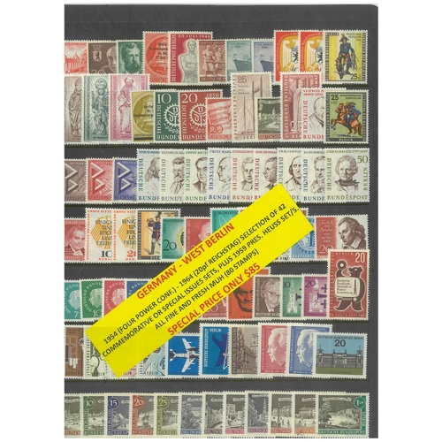 Germany West Berlin 1954-64 Selection of 42 Commemorative Sets 80 Stamps MUH #405