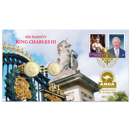Australia 2025 Sydney ANDA Show King Charles III $1 & $2 two-coin PNC