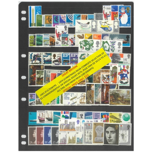 Great Britain 1965-73 Near Complete 53 Commemorative Sets 192 Stamps MUH #454