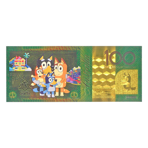 Australia $100 Bluey 24K Gold Foil Fantasy Note