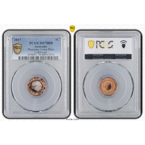 Australia 2017 Planet Pluto Coloured One Cent 1c Coin PCGS MS70RD