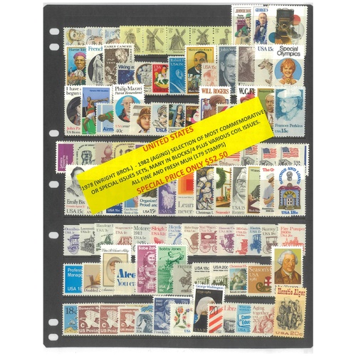 USA 1978-82 Selection of Commemorative Sets 179 Stamps MUH #268
