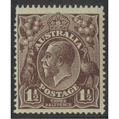 Australia KGV Stamp Single Crown WMK 1½d Black-Brown SG58 MUH #AUBK