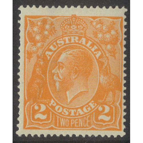 Australia KGV Stamp Single Crown WMK 2d Yellow-Orange SG62 MUH #AUBK