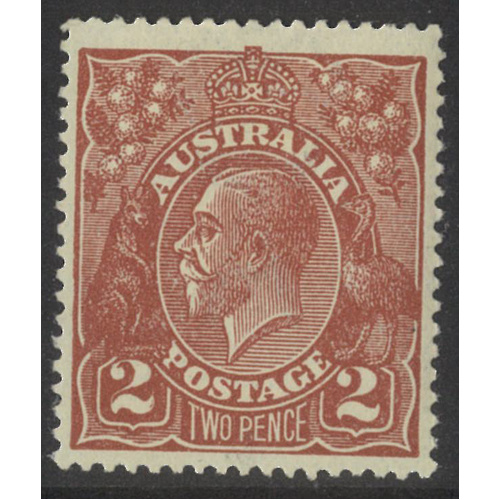 Australia KGV Stamp Single Crown WMK 2d Brown SG78 MUH #AUBK