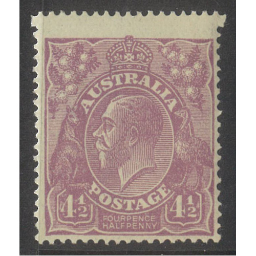 Australia KGV Stamp Single Crown WMK 4½d Violet SG81 MUH #AUBK