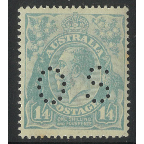 Australia KGV Stamp Single Crown WMK1/4 Dull Blue Perf OS SG O75 MUH #AUBK