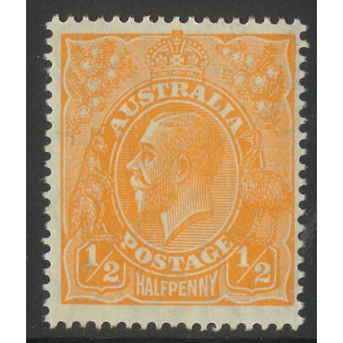 Australia KGV Stamp Small Mult WMK p14 ½d Orange SG85 MUH #AUBK