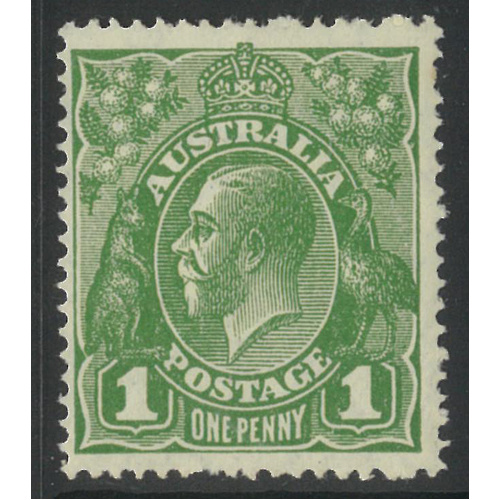 Australia KGV Stamp Small Mult WMK p14 1d Green SG86 MUH #AUBK