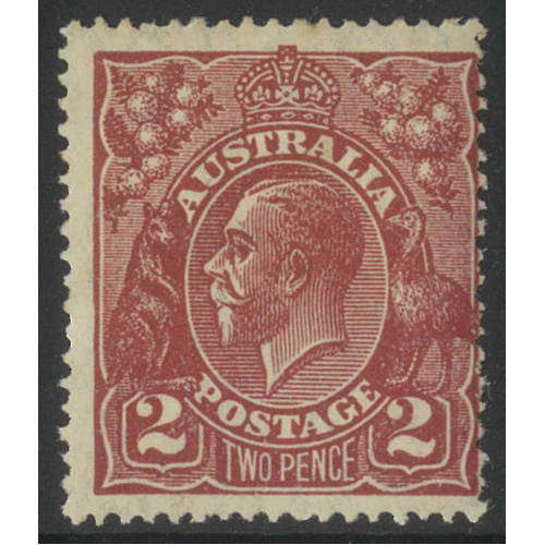 Australia KGV Stamp Small Mult WMK p14 2d Red-Brown SG89 MUH #AUBK
