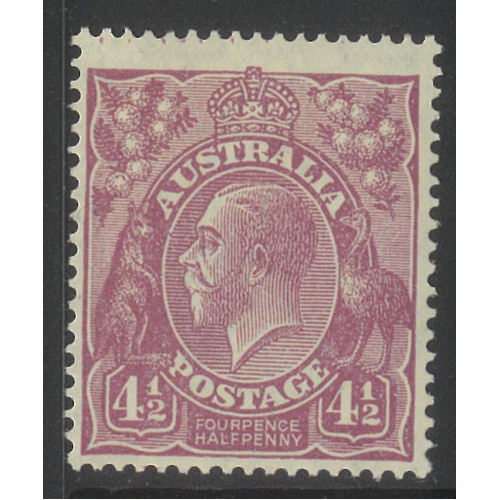 Australia KGV Stamp Small Mult WMK p14 4½d Violet SG92 MUH #AUBK