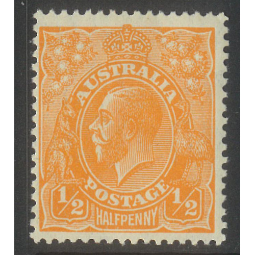 Australia KGV Stamp Small Mult WMK p13½x12½ ½d Orange SG94 MUH #AUBK