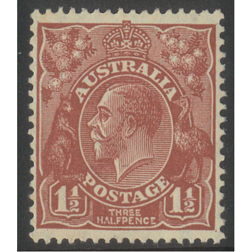 Australia KGV Stamp Small Mult WMK p13½x12½ 1½d Red-Brown SG97 MUH #AUBK