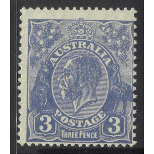 Australia KGV Stamp Small Mult WMK p13½x12½ 3d Deep Blue Die II SG100b MUH #AUBK