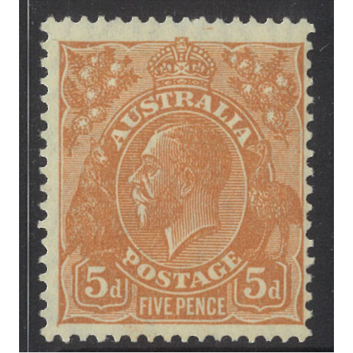 Australia KGV Stamp Small Mult WMK p13½x12½ 5d Orange-Brown SG103a MUH #AUBK